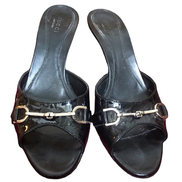 Gucci Patent Leather Horsebit Mules Clogs Slip on Sandals - 36 C - Picture 6 of 13